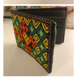 Handbeaded Mexican wallet